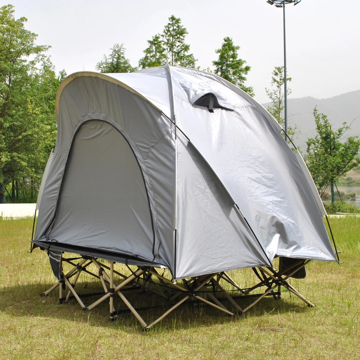Barraca Domo Tática (Cot Tent): Abrigo Rápido para 2 Pessoas, Impermeável e à Prova de Vento