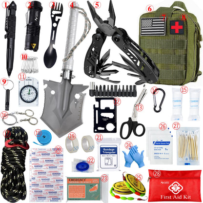 Kit Completo de Equipamentos de sobrevivência com Sistema Modular Leve de Transporte.