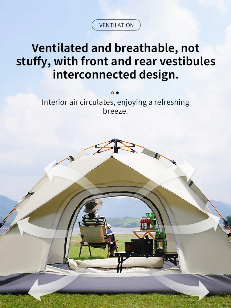 Barraca de Camping Automática (3-4 Pessoas): Abrigo Instantâneo, Impermeável e à Prova de Sol para Emergências