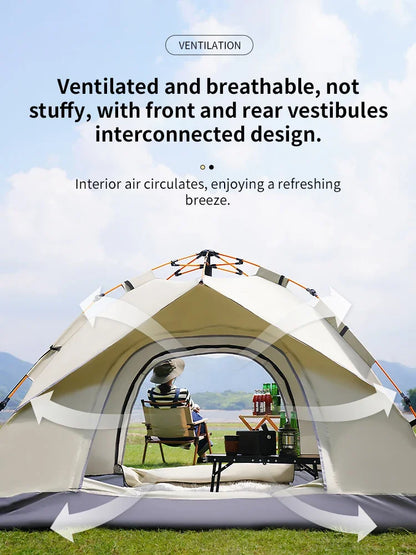 Barraca de Camping Automática (3-4 Pessoas): Abrigo Instantâneo, Impermeável e à Prova de Sol para Emergências