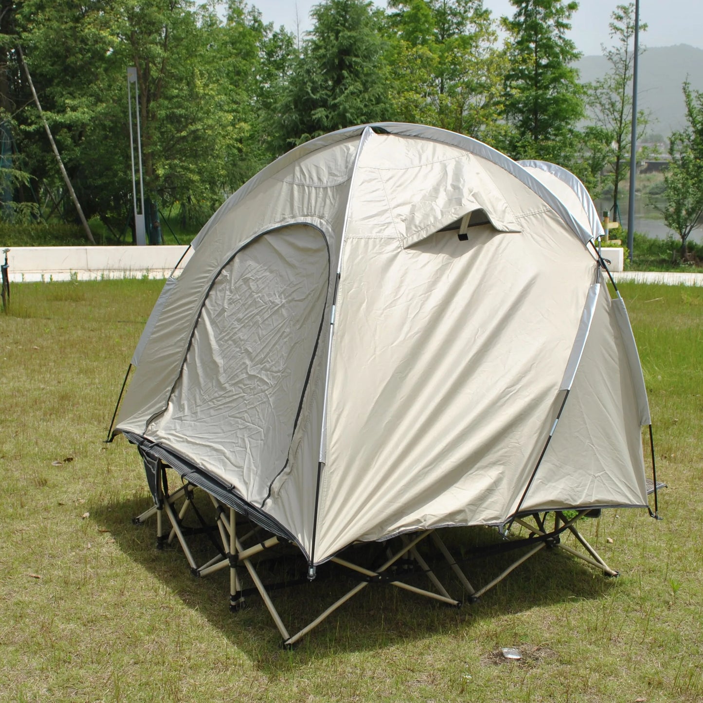Barraca Domo Tática (Cot Tent): Abrigo Rápido para 2 Pessoas, Impermeável e à Prova de Vento
