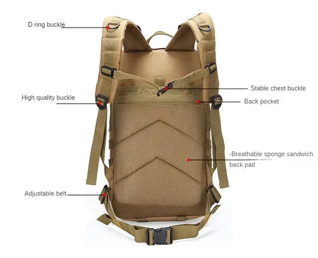 Mochila Tática de Sobrevivência (35L): Trekking e Kit de Emergência de Alto Desempenho