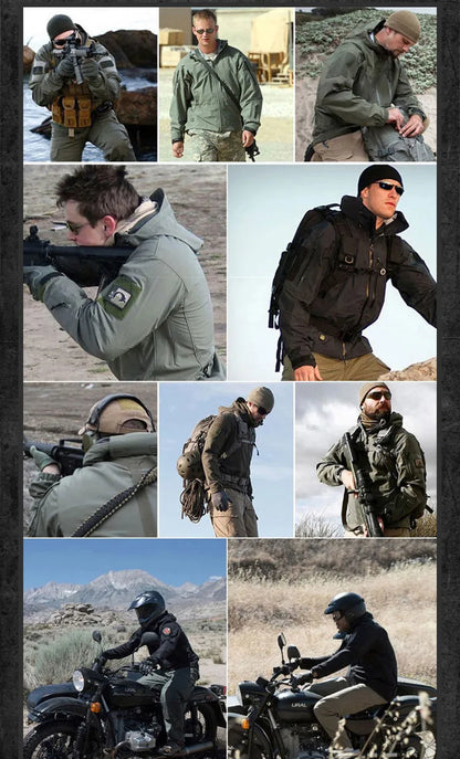 Jaqueta Tática de Proteção Contra o Vento e Frio