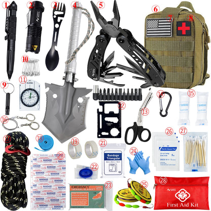 Kit Completo de Equipamentos de sobrevivência com Sistema Modular Leve de Transporte.