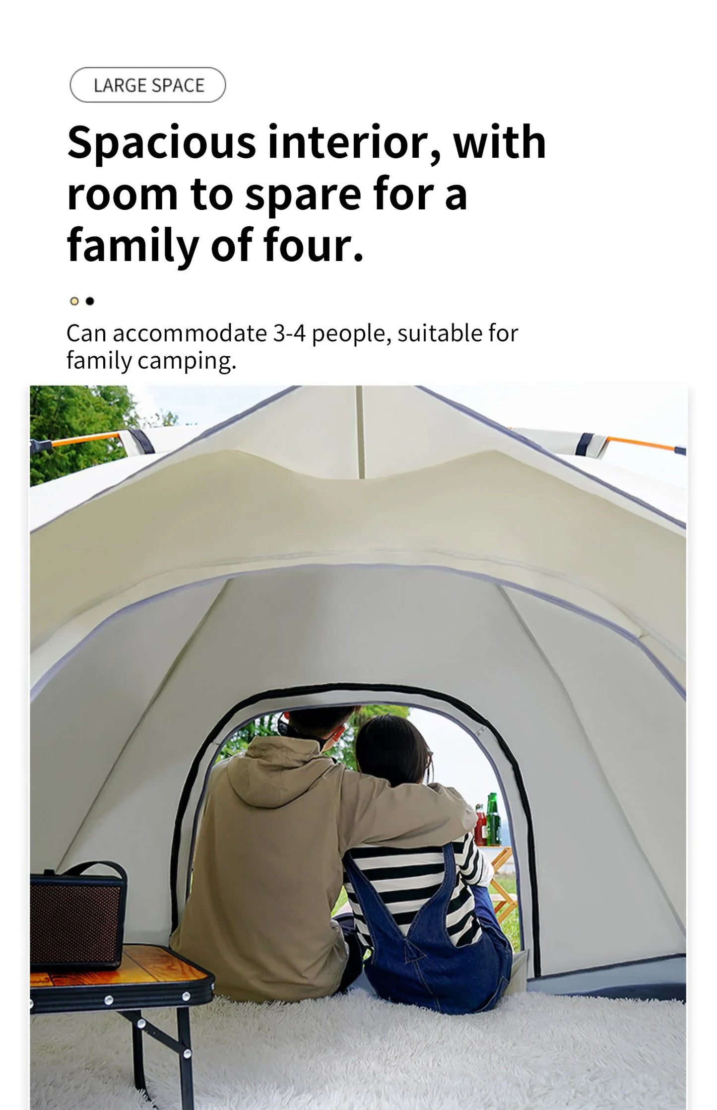 Barraca de Camping Automática (3-4 Pessoas): Abrigo Instantâneo, Impermeável e à Prova de Sol para Emergências