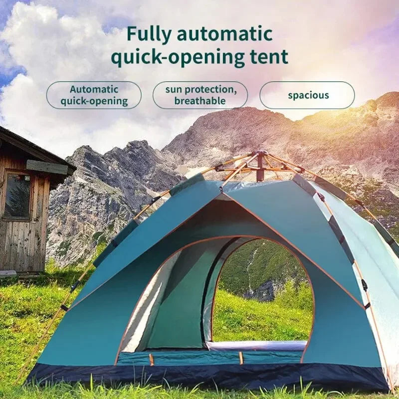 Barraca de Camping Automática (3-4 Pessoas): Abrigo Instantâneo, Impermeável e à Prova de Sol para Emergências