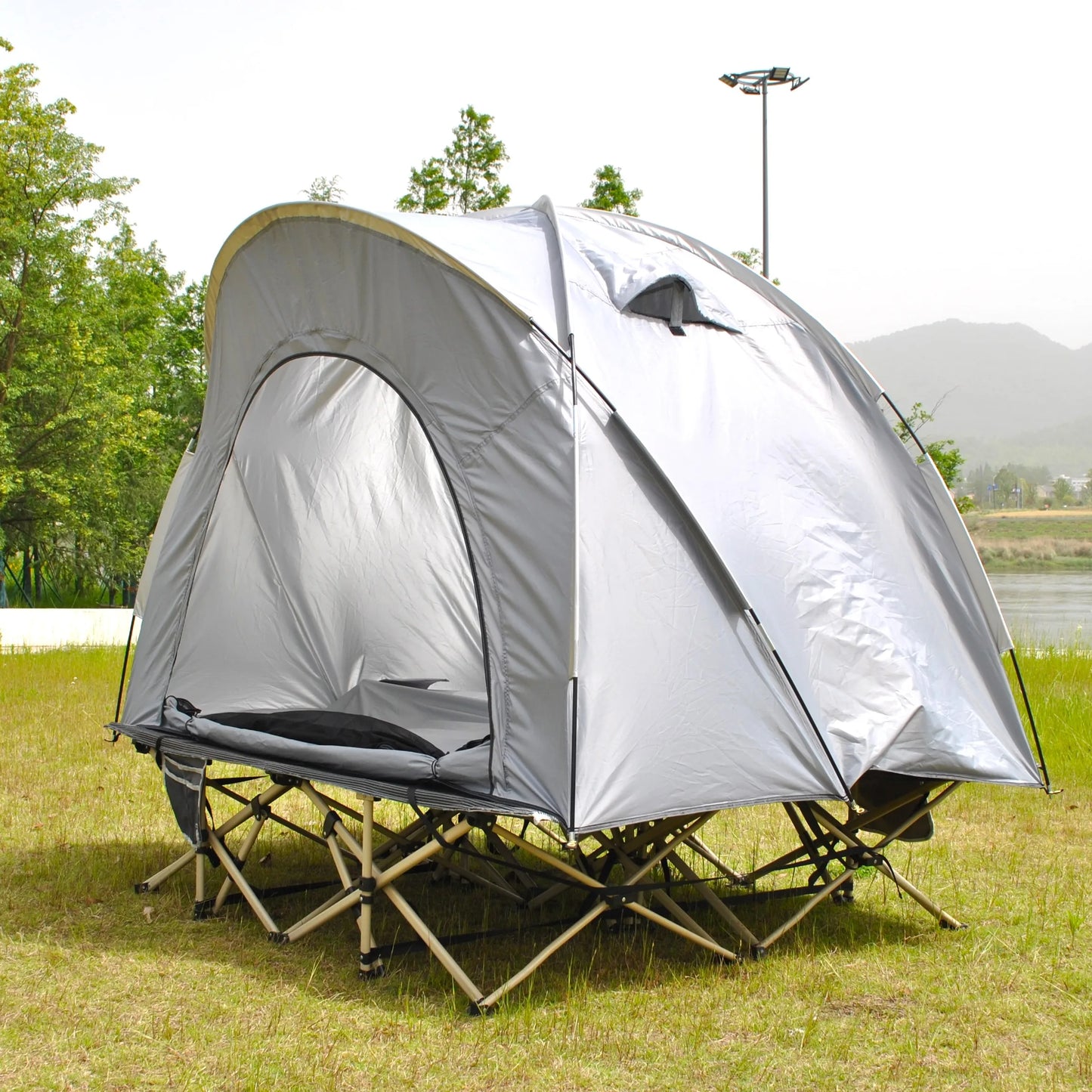 Barraca Domo Tática (Cot Tent): Abrigo Rápido para 2 Pessoas, Impermeável e à Prova de Vento