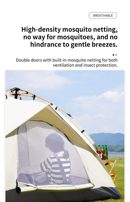 Barraca de Camping Automática (3-4 Pessoas): Abrigo Instantâneo, Impermeável e à Prova de Sol para Emergências