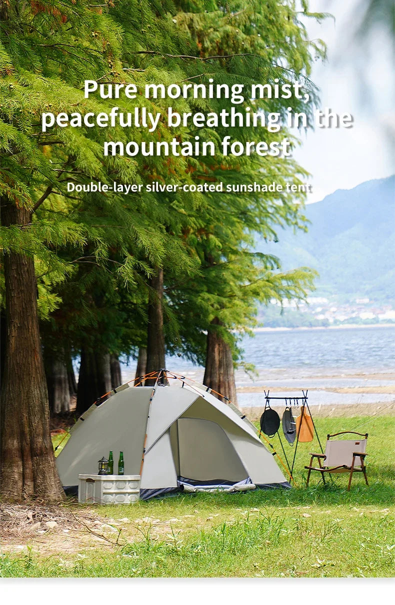 Barraca de Camping Automática (3-4 Pessoas): Abrigo Instantâneo, Impermeável e à Prova de Sol para Emergências