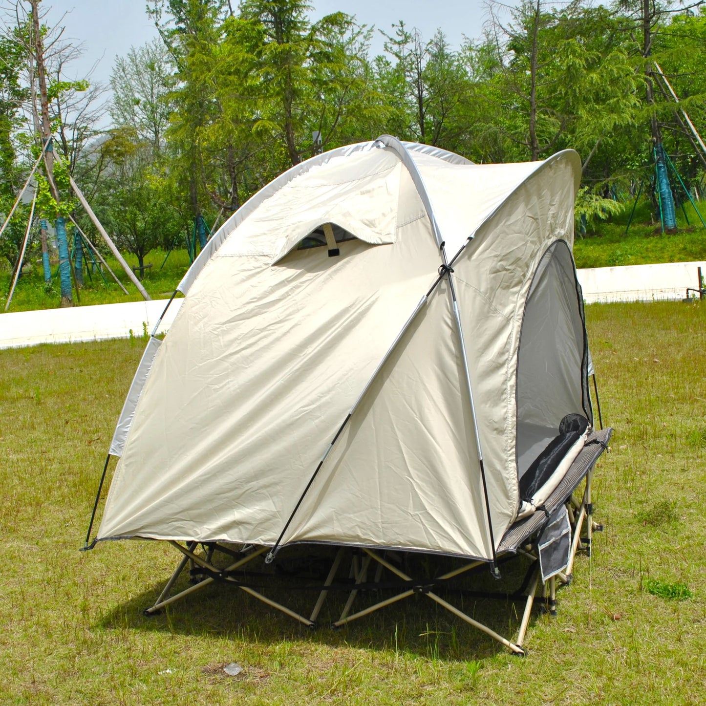 Barraca Domo Tática (Cot Tent): Abrigo Rápido para 2 Pessoas, Impermeável e à Prova de Vento