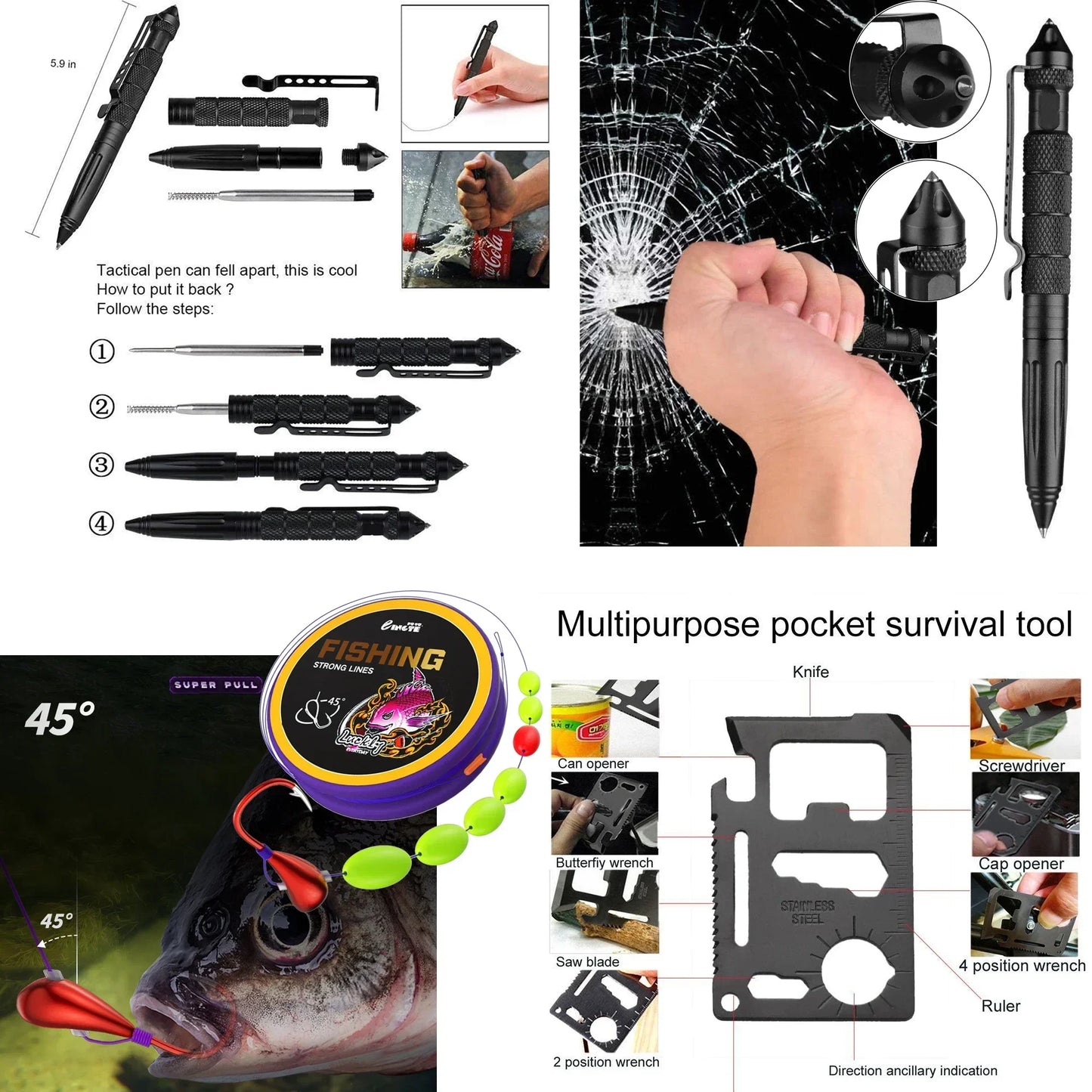 Kit Completo de Equipamentos de sobrevivência com Sistema Modular Leve de Transporte.