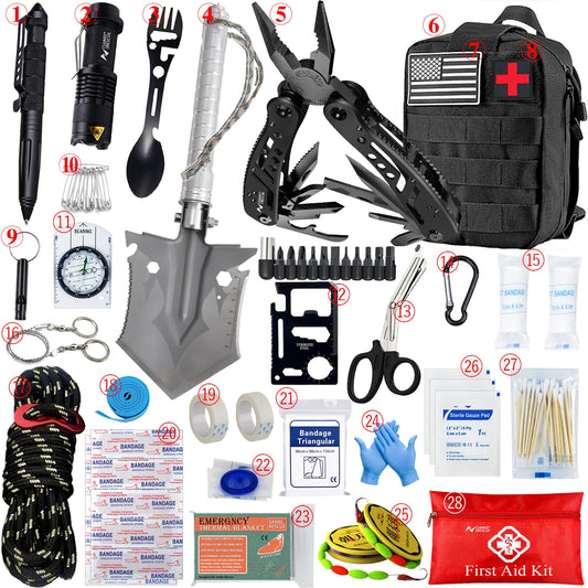 Kit Completo de Equipamentos de sobrevivência com Sistema Modular Leve de Transporte.