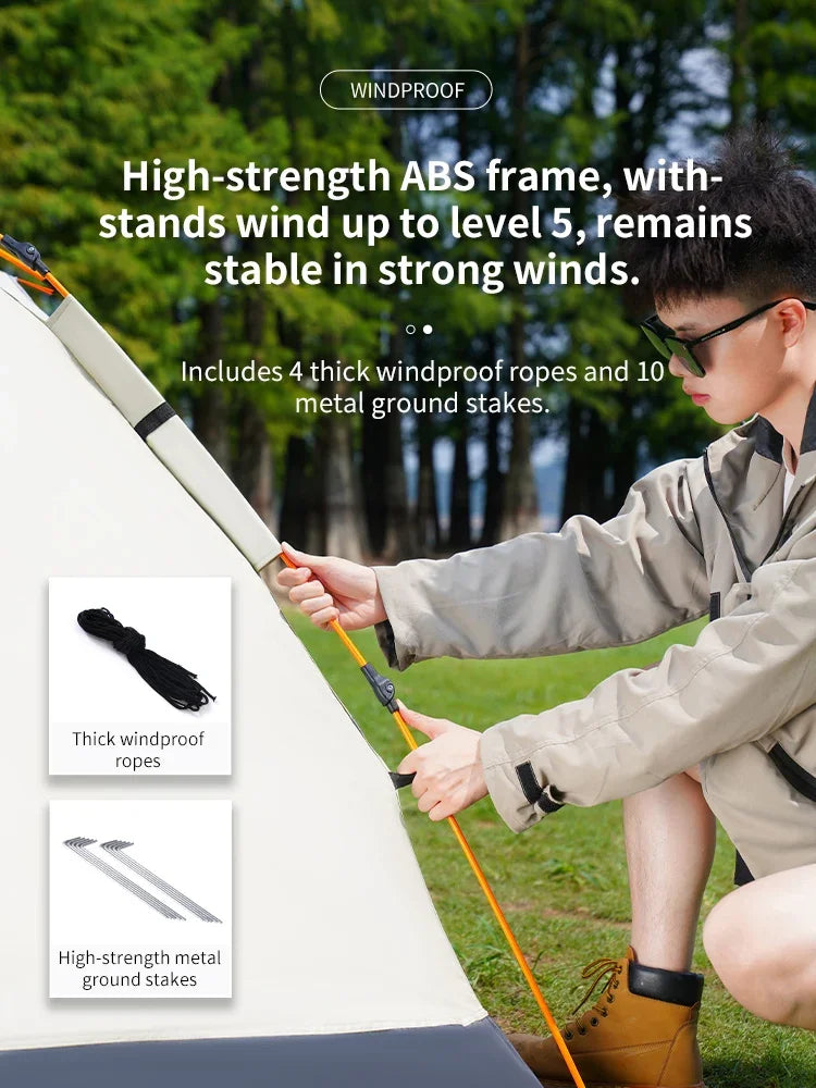 Barraca de Camping Automática (3-4 Pessoas): Abrigo Instantâneo, Impermeável e à Prova de Sol para Emergências