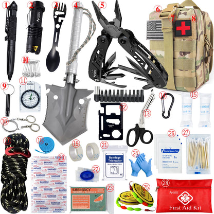 Kit Completo de Equipamentos de sobrevivência com Sistema Modular Leve de Transporte.