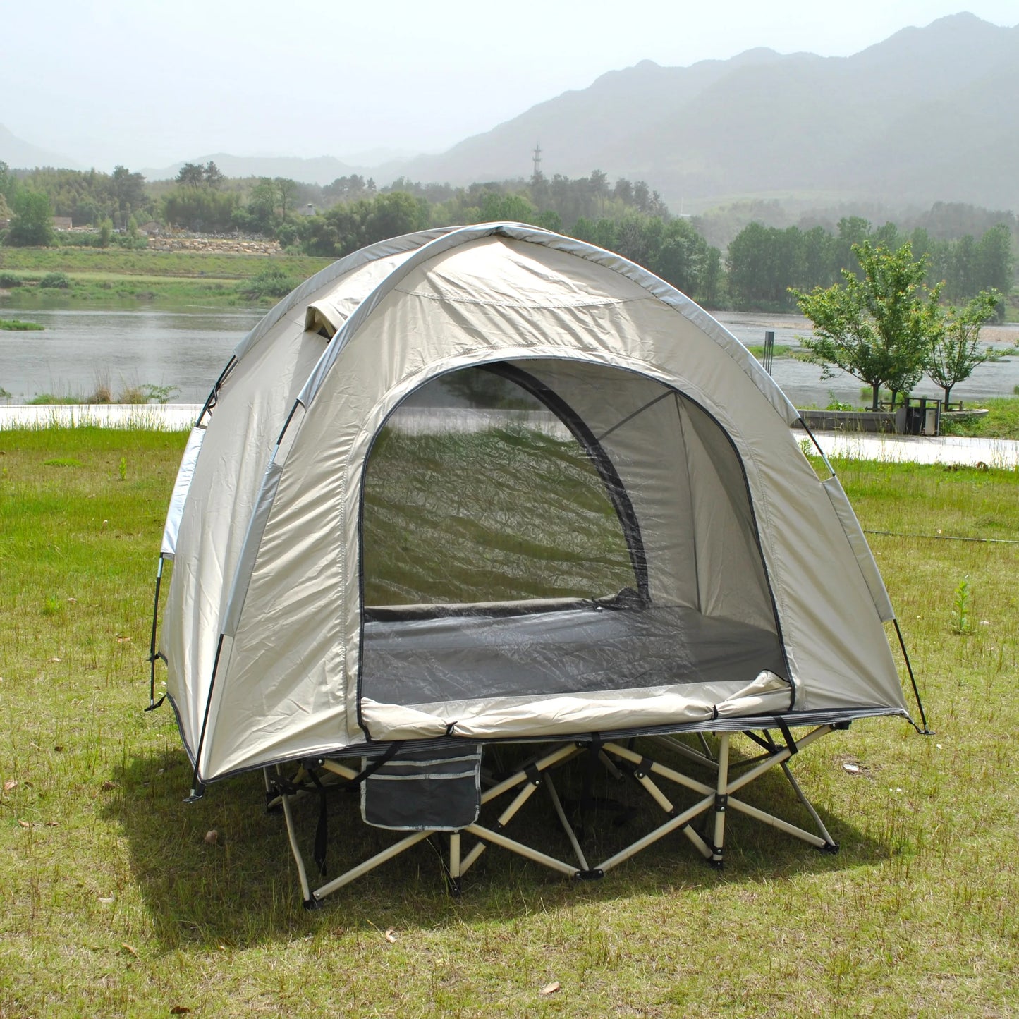 Barraca Domo Tática (Cot Tent): Abrigo Rápido para 2 Pessoas, Impermeável e à Prova de Vento
