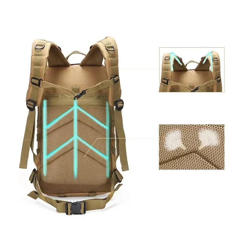 Mochila Tática de Sobrevivência (35L): Trekking e Kit de Emergência de Alto Desempenho