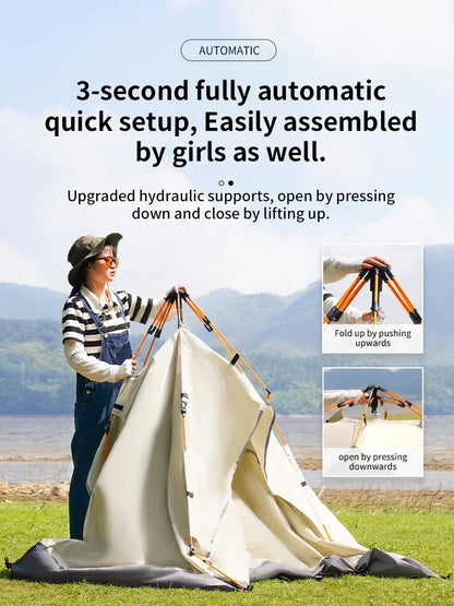 Barraca de Camping Automática (3-4 Pessoas): Abrigo Instantâneo, Impermeável e à Prova de Sol para Emergências