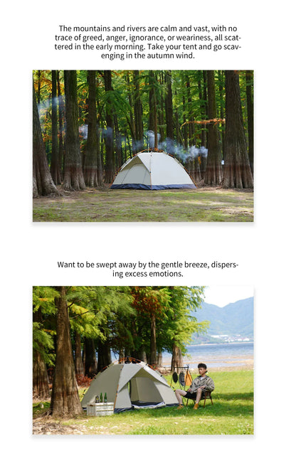 Barraca de Camping Automática (3-4 Pessoas): Abrigo Instantâneo, Impermeável e à Prova de Sol para Emergências